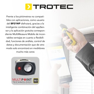 Foto 4 | Pirómetro Inteligente -30 °a +250 °c Medición de Temperatura con Alarma Appsensor Bp21wp