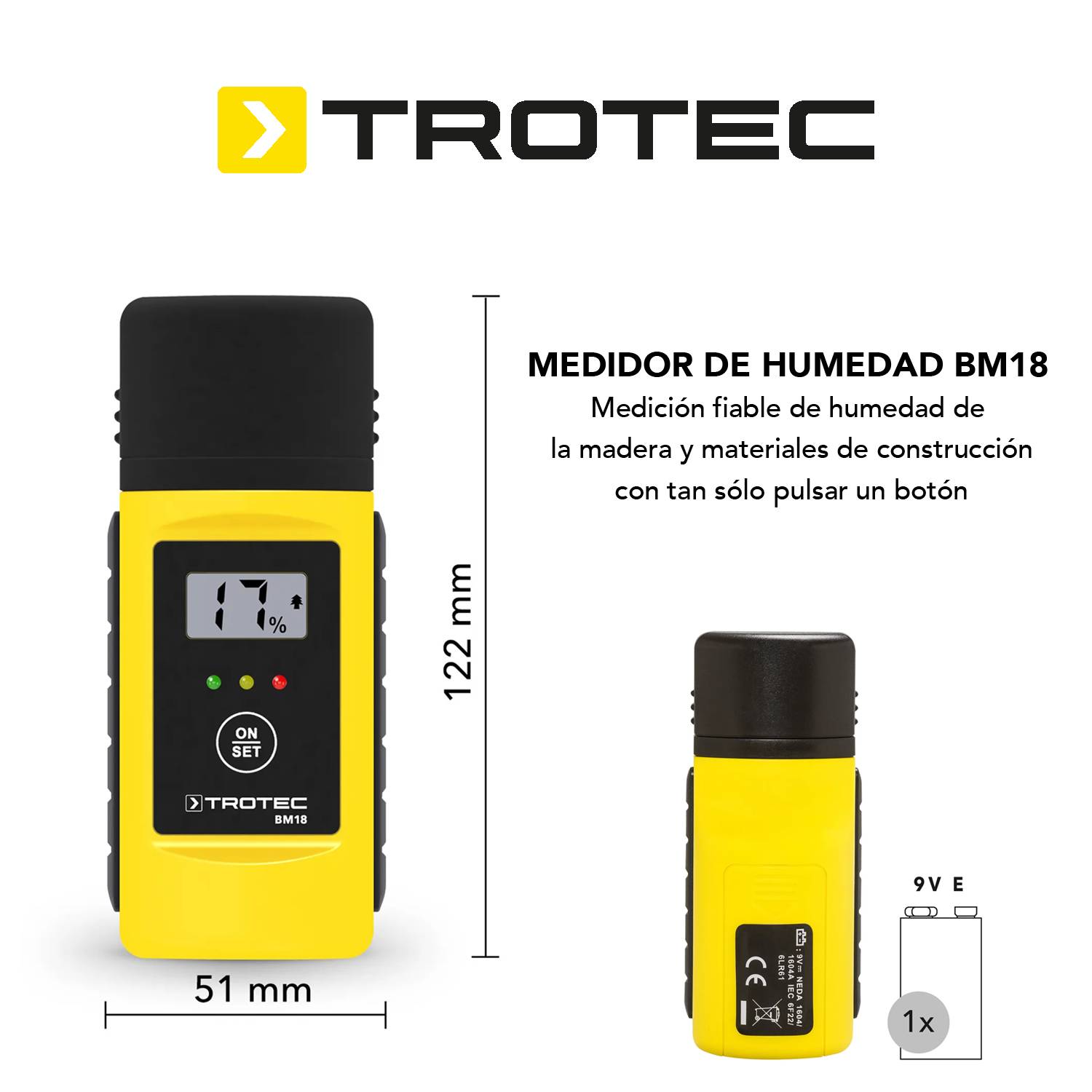 Foto 5 | Medidor Humedad Madera Y Materiales De Construcción Trotec Bm18