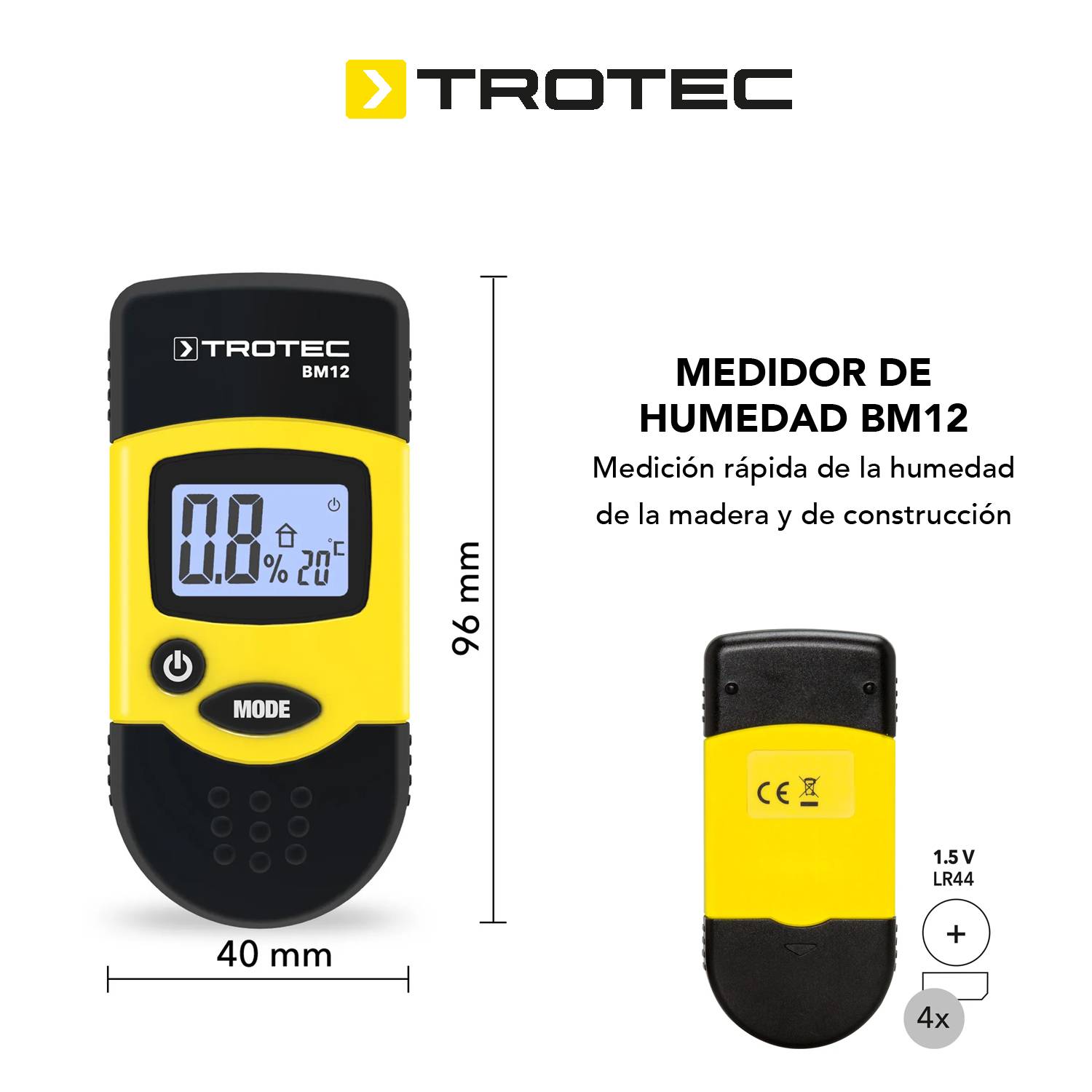 Foto 4 | Medidor de Humedad y Temperatura de Madera y Materiales de Construcción Trotec Bm12