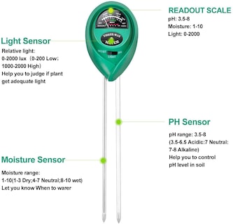 Foto 3 | Medidor De Humedad Del Suelo, Ph Y Luz Ipower 3 En 1 Para Interiores Y Exteriores - Venta Internacional.