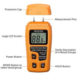 Foto 2 | Medidor De Humedad Proster Wood Detector De Humedad Digital Tipo Pin - Venta Internacional.