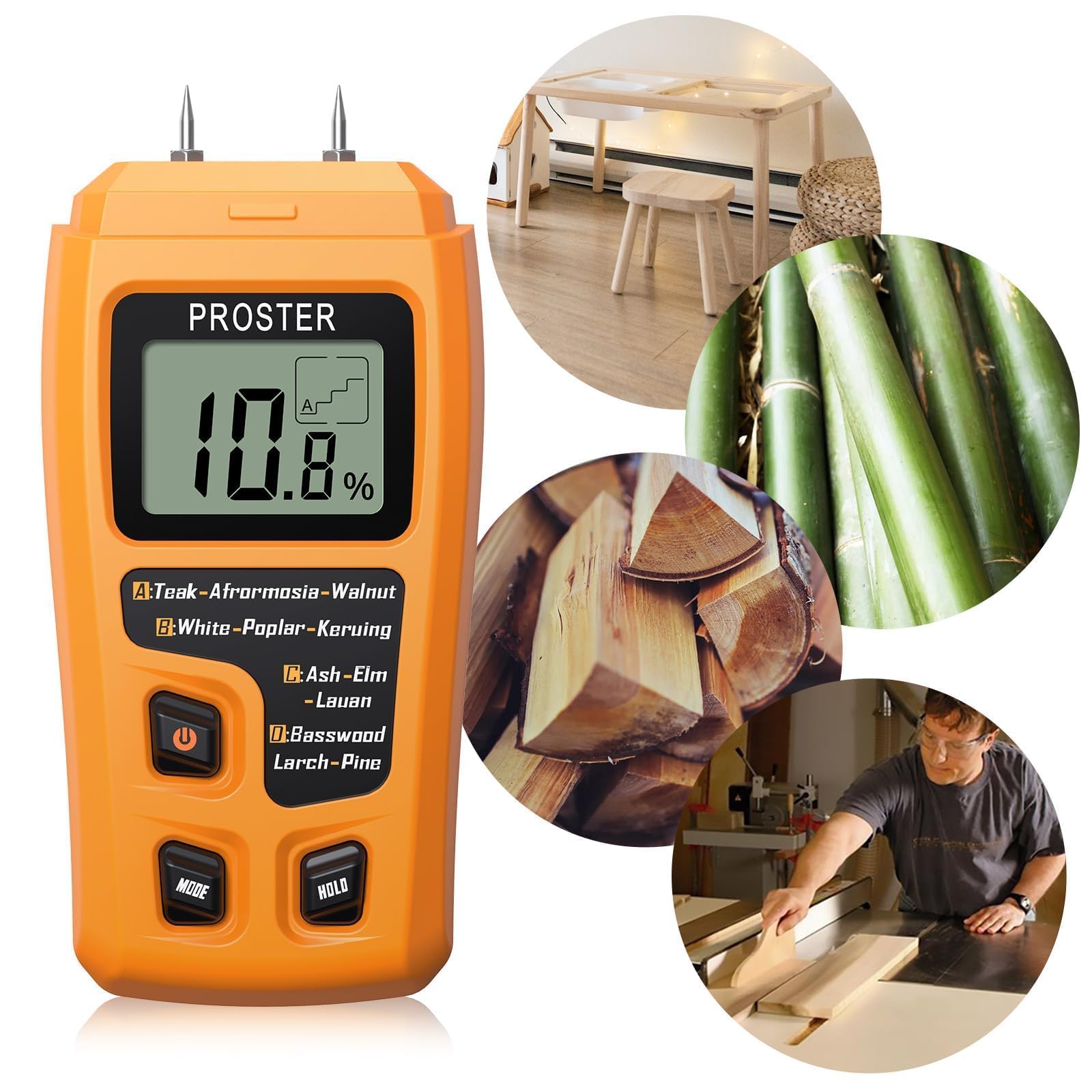 Foto 5 pulgar | Medidor De Humedad Proster Wood Detector De Humedad Digital Tipo Pin - Venta Internacional.