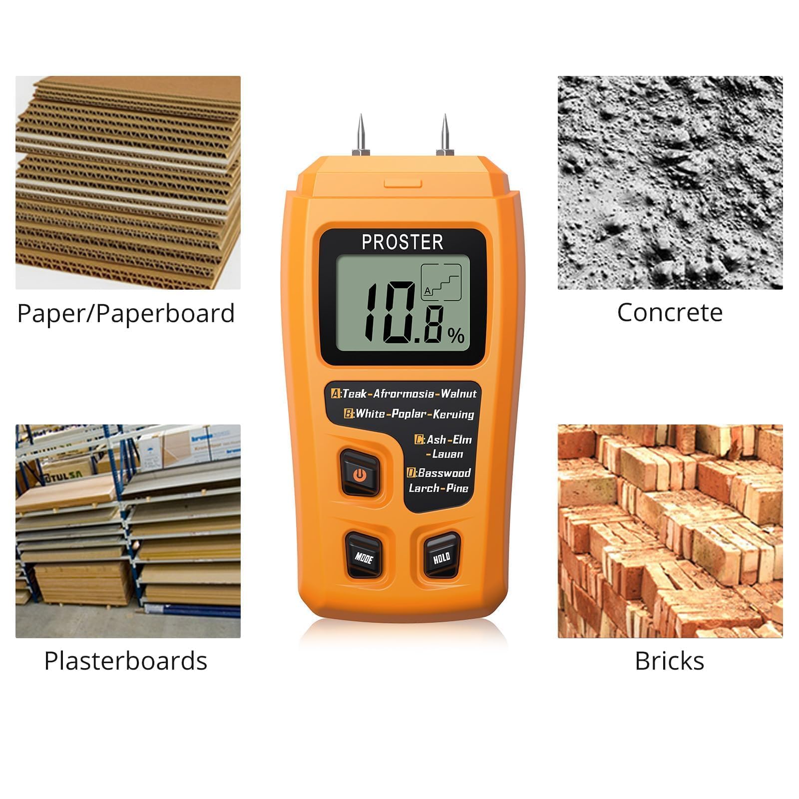 Foto 5 | Medidor De Humedad Proster Wood Detector De Humedad Digital Tipo Pin - Venta Internacional.