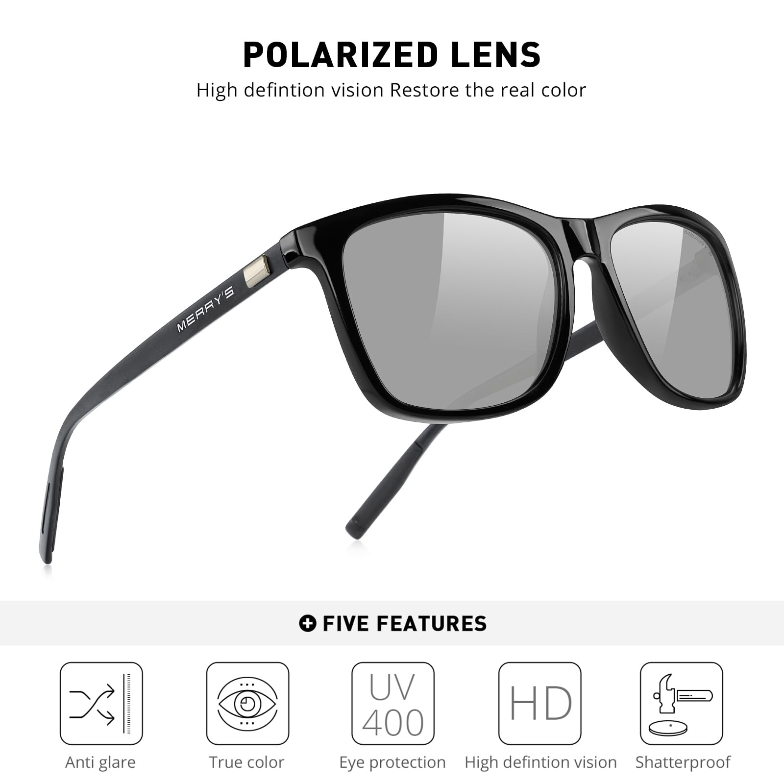 Foto 5 | Gafas De Sol Merry's Unisex De Aluminio Polarizado S8286 - Venta Internacional.
