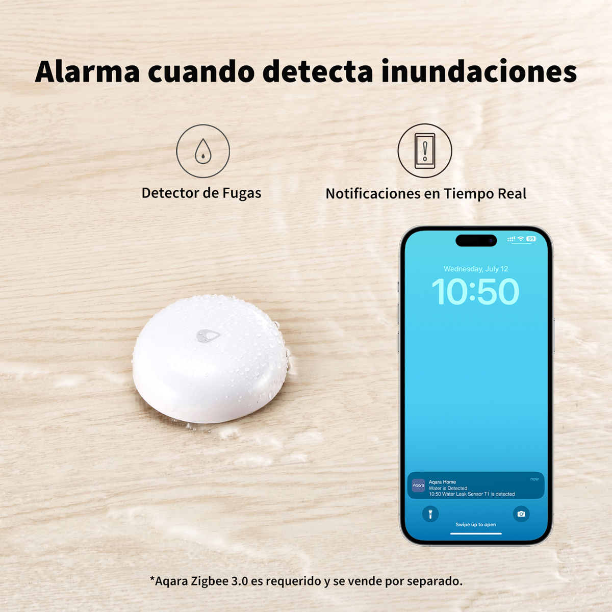 Foto 7 | Sensor de Fugas de Agua T1 Aqara WL-S02D Blanco