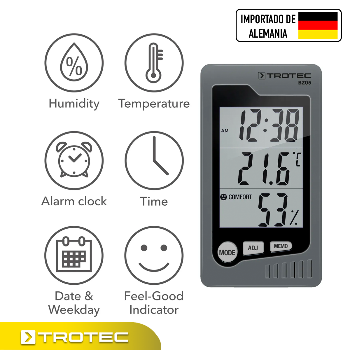 Foto 3 | Reloj Con Estación Climática Temperatura Humedad Hora Fecha