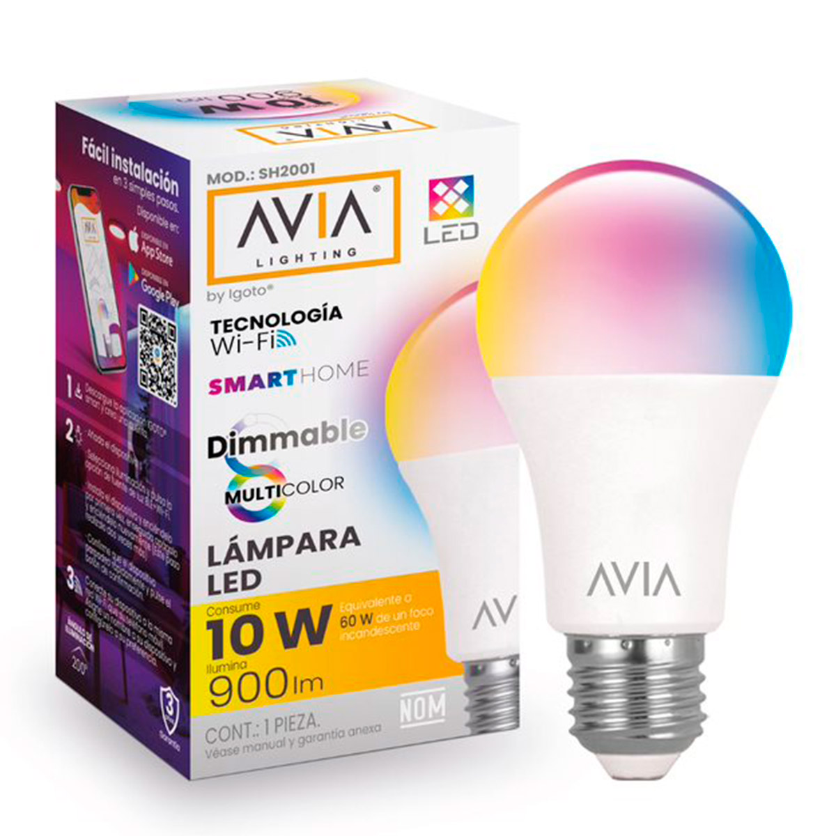 Foto 5 pulgar | Foco Inteligente Wifi Igoto Avia 10 W Smarthome Dimeable Multicolor 10 Piezas