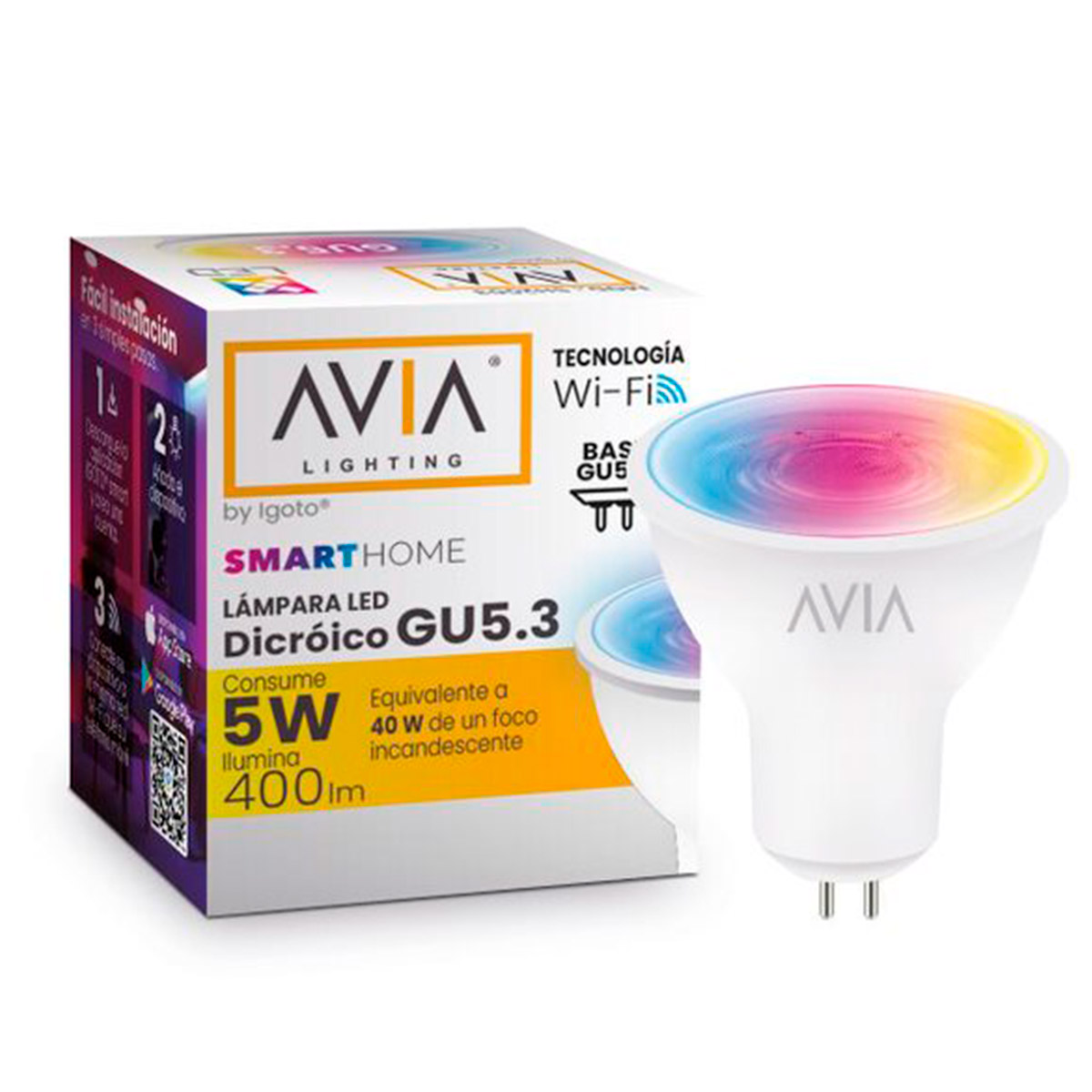 Foto 5 pulgar | Foco LED Dicroico Igoto Avia Gu5.3 Dimeable Smarthome 2 Piezas