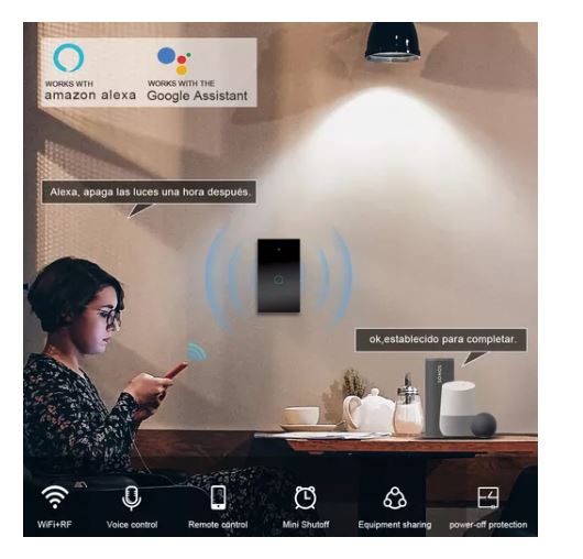 Foto 2 | Interruptor Inteligente Wi-fi De 1 Vías Negro