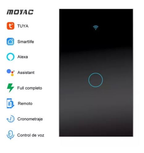 Foto 3 | Interruptor Inteligente Wi-fi De 1 Vías Negro
