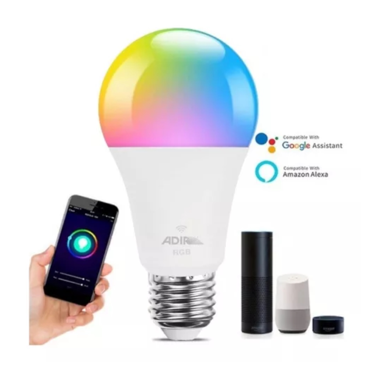 Foto 4 | Foco Led Con Wi-fi Adir 9690 Globo Color Multicolor