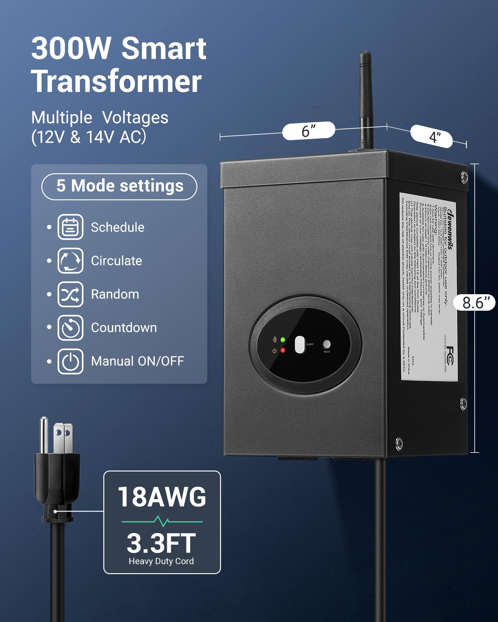 Foto 7 | Transformador Inteligente De Baja Tensión Dewenwils 300w Para Luces Led - Venta Internacional.