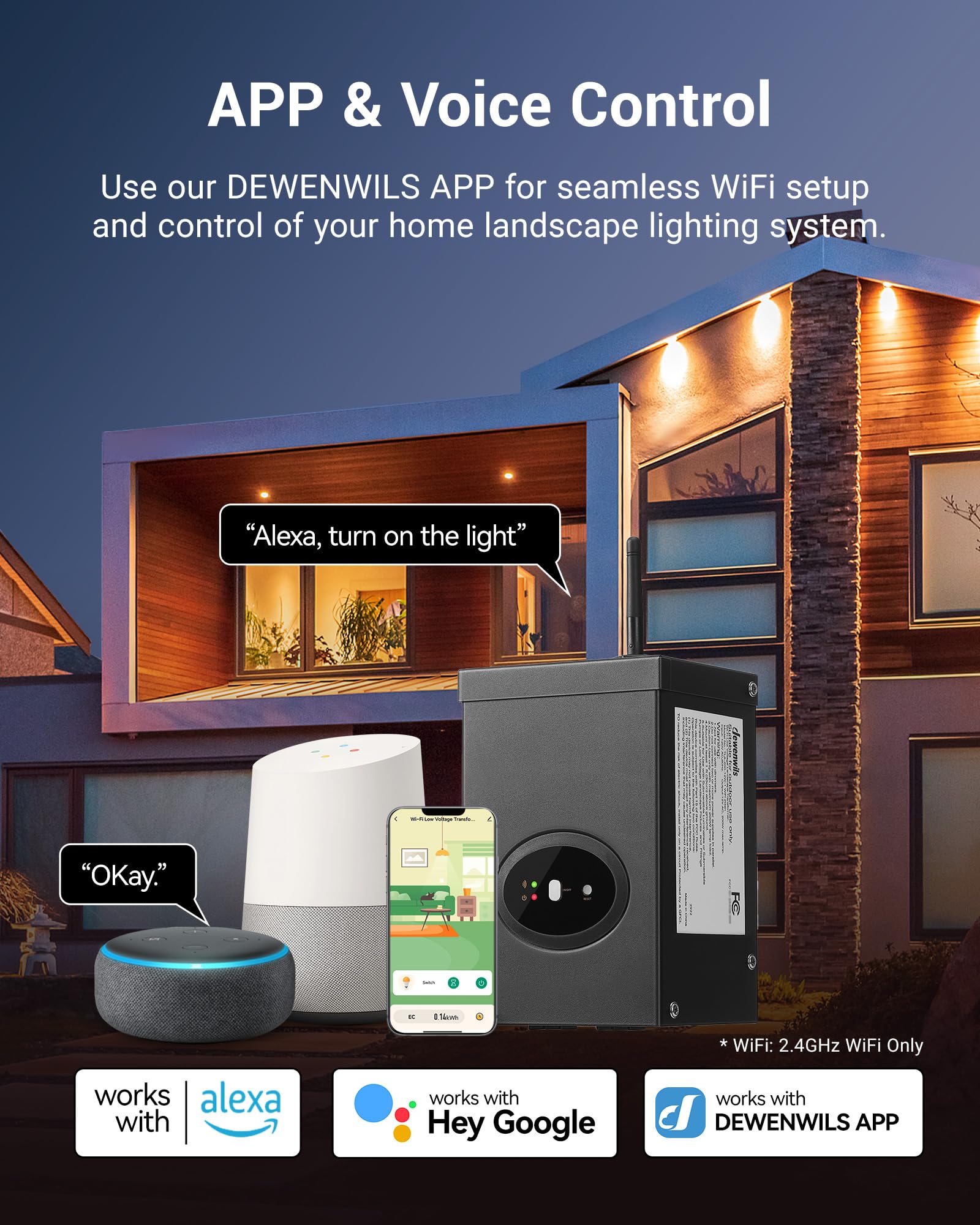 Foto 2 | Transformador De Paisaje Inteligente De Bajo Voltaje Dewenwils 200w - Venta Internacional.