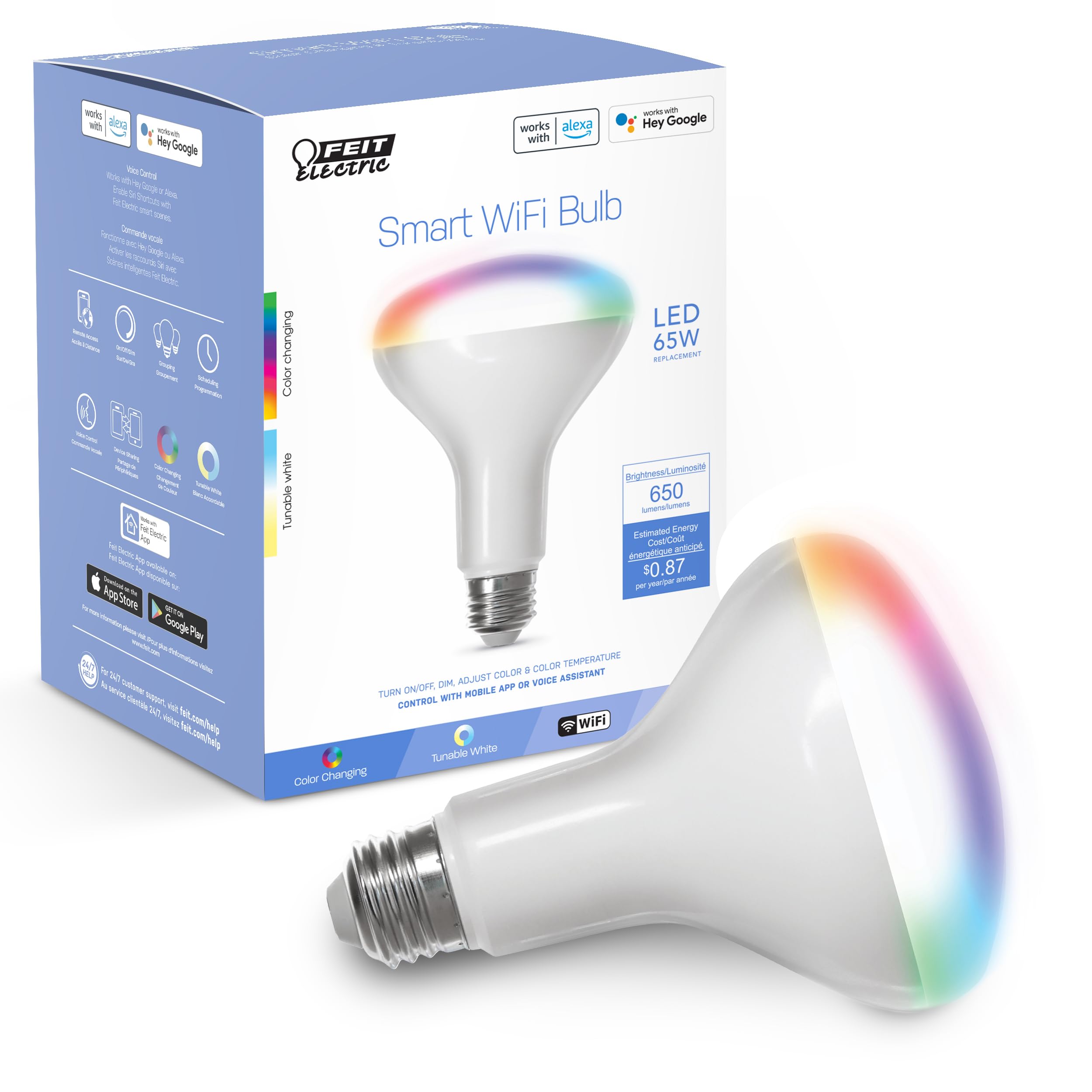 Foto 1 | Bombilla Smart Flood Feit Electric Br30 8 W Rgbw  Paquete De 1 Unidad - Venta Internacional.