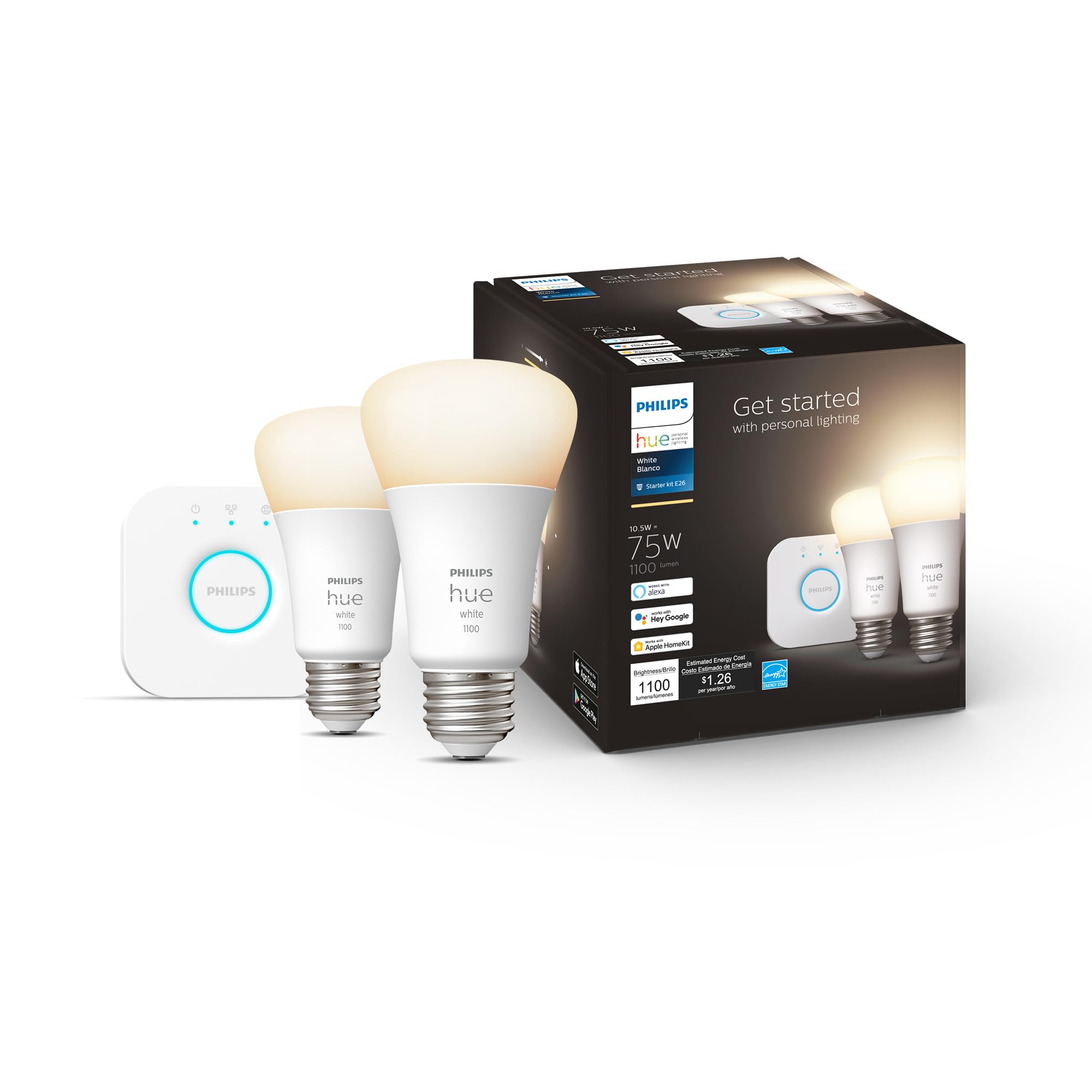 Foto 2 pulgar | Kit Básico De Bombillas Led Philips Hue A19 75 W Con Puente - Venta Internacional.
