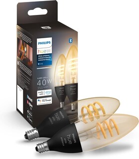 Foto 1 | Bombilla Led Philips Hue Smart De 40 W Con Filamento De Vela Paquete De 2 Unidades E12 - Venta Internacional.