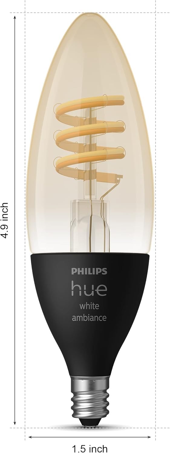 Foto 3 pulgar | Bombilla Led Philips Hue Smart De 40 W Con Filamento De Vela  Paquete De 2 Unidades  E12 - Venta Internacional.