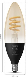 Foto 2 | Bombilla Led Philips Hue Smart De 40 W Con Filamento De Vela Paquete De 2 Unidades E12 - Venta Internacional.