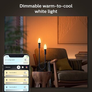 Foto 4 | Bombilla Led Philips Hue Smart De 40 W Con Filamento De Vela Paquete De 2 Unidades E12 - Venta Internacional.