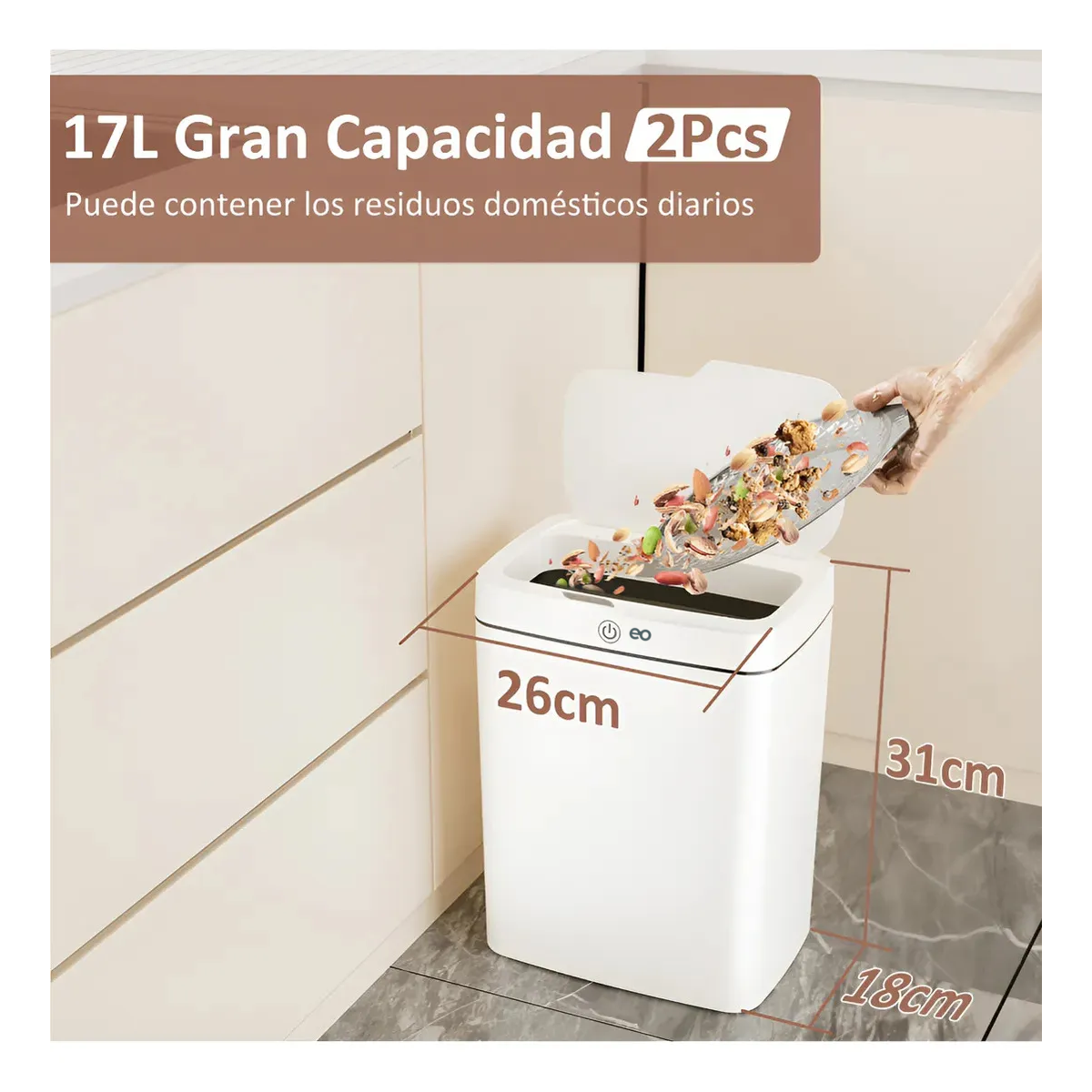 Foto 4 pulgar | Cesto de Basura Eo Safe Imports 2 Piezas