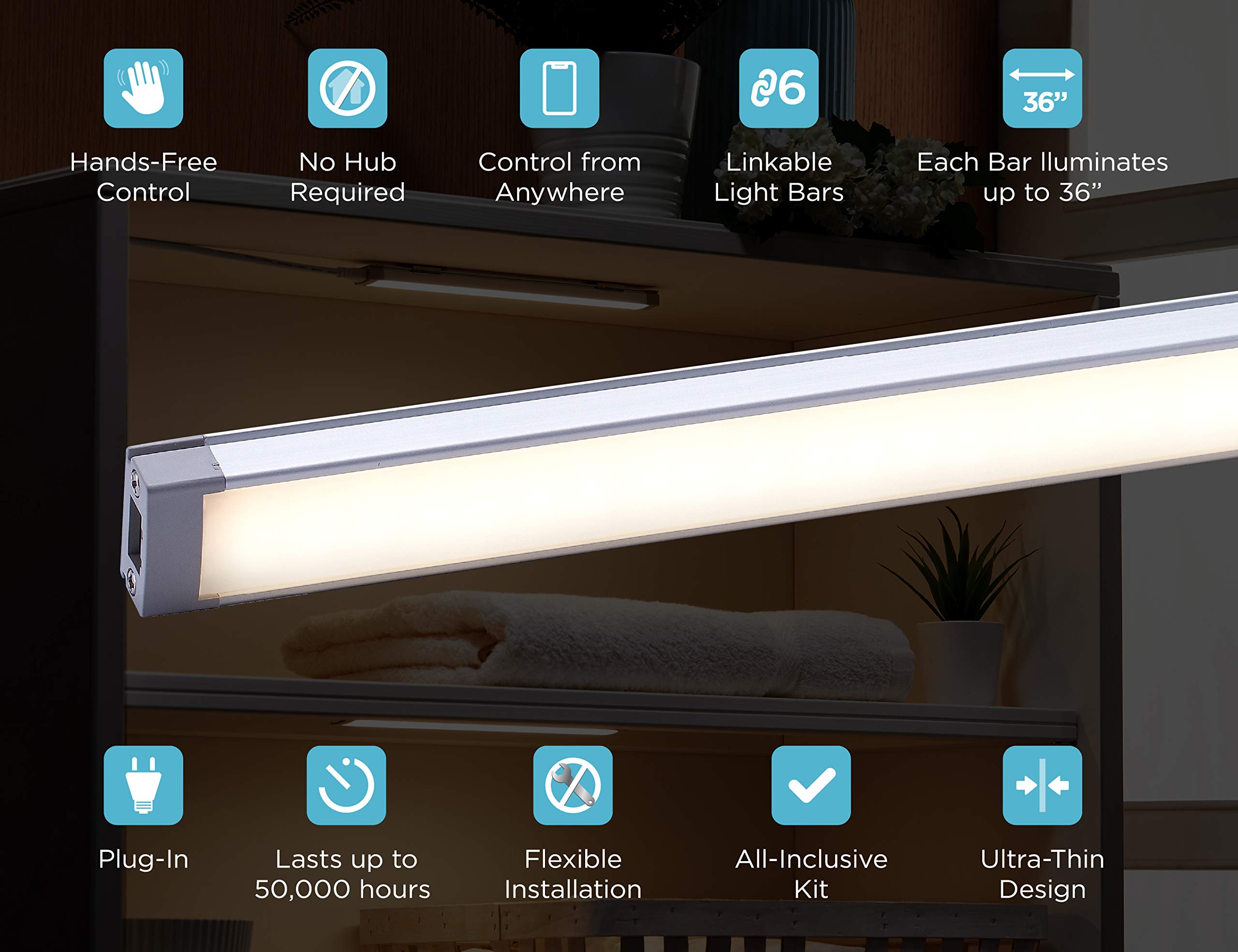 Foto 7 pulgar | El Kit Inteligente De Iluminación Para Debajo Del Armario Black+decker Funciona Con Alexa - Venta Internacional.