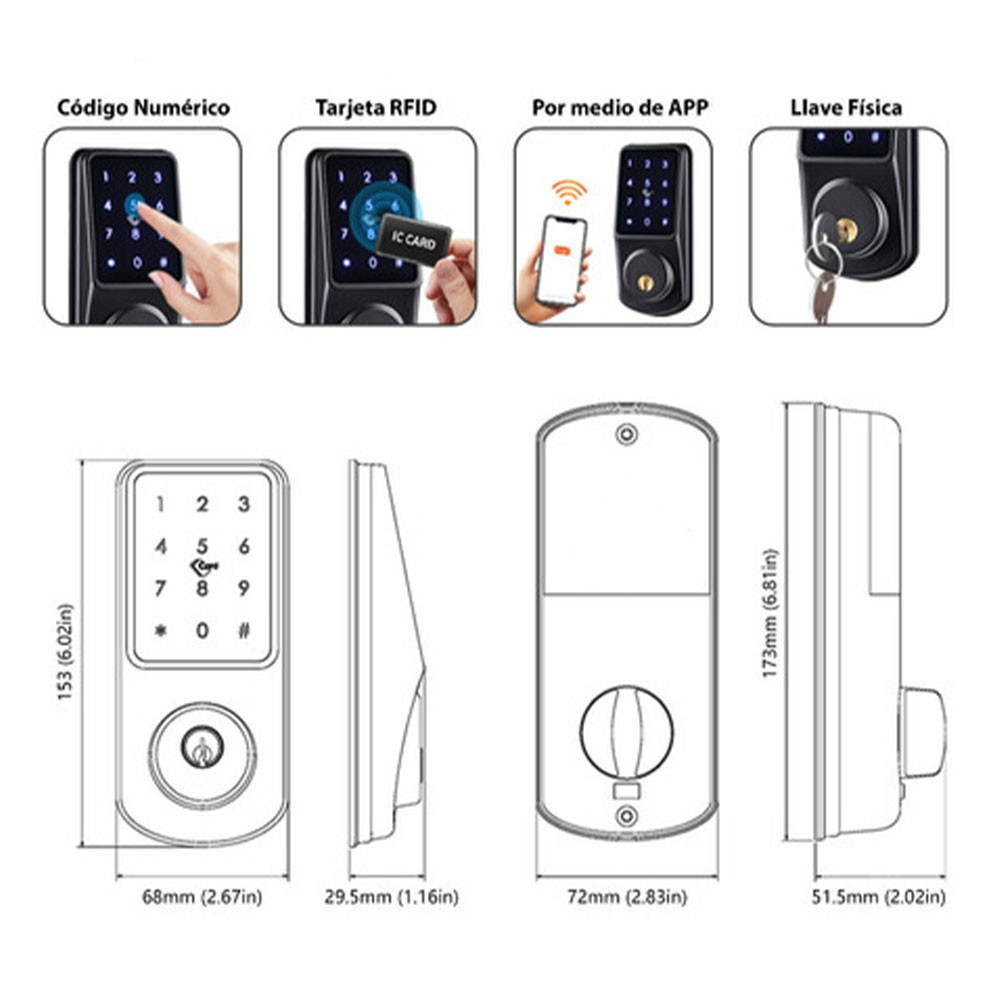 Foto 3 pulgar | Cerradura Inteligente Elegate con Bluetooth 5.0 A220