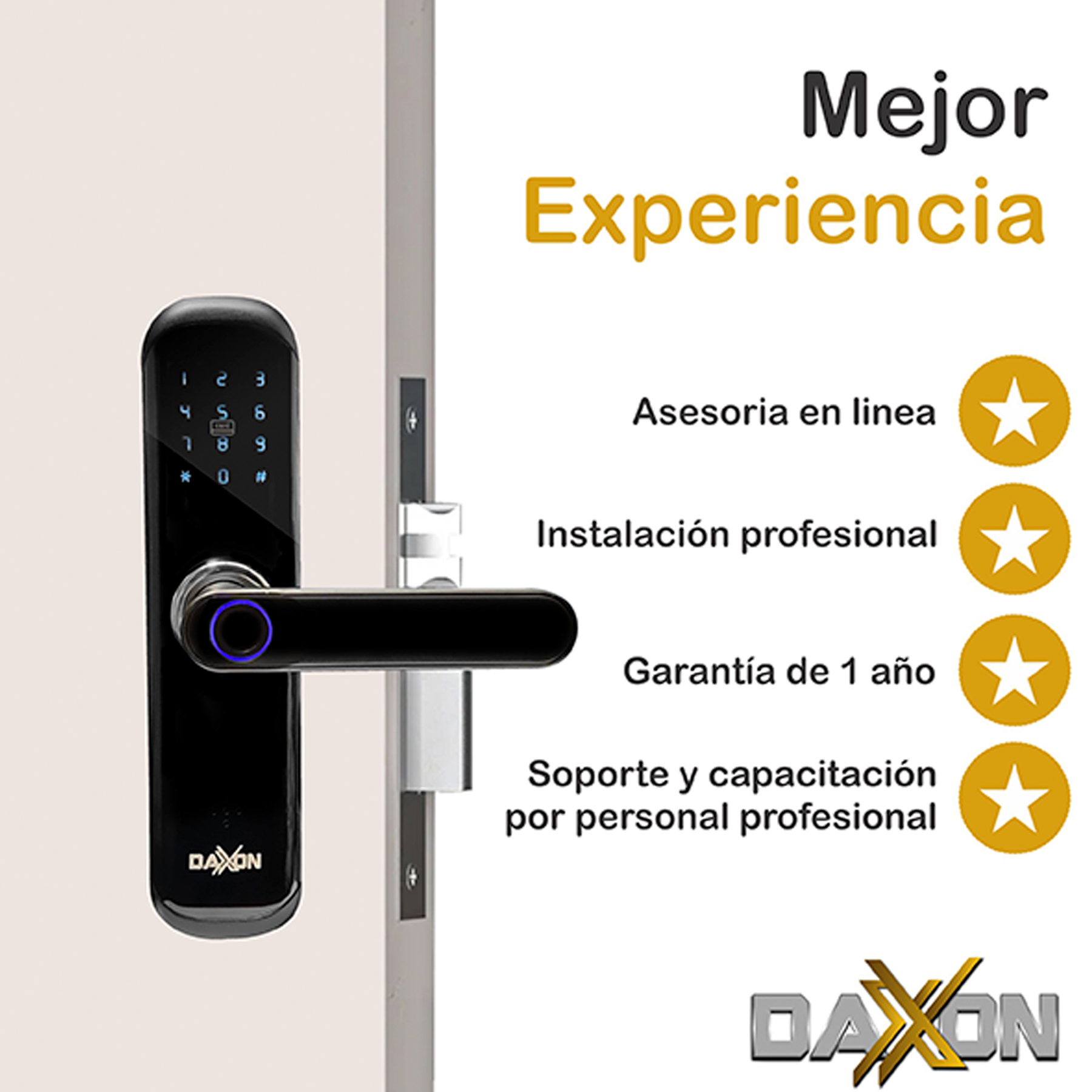 Foto 6 pulgar | Cerradura Electrónica  Inteligente Daxxon B110 color Negro