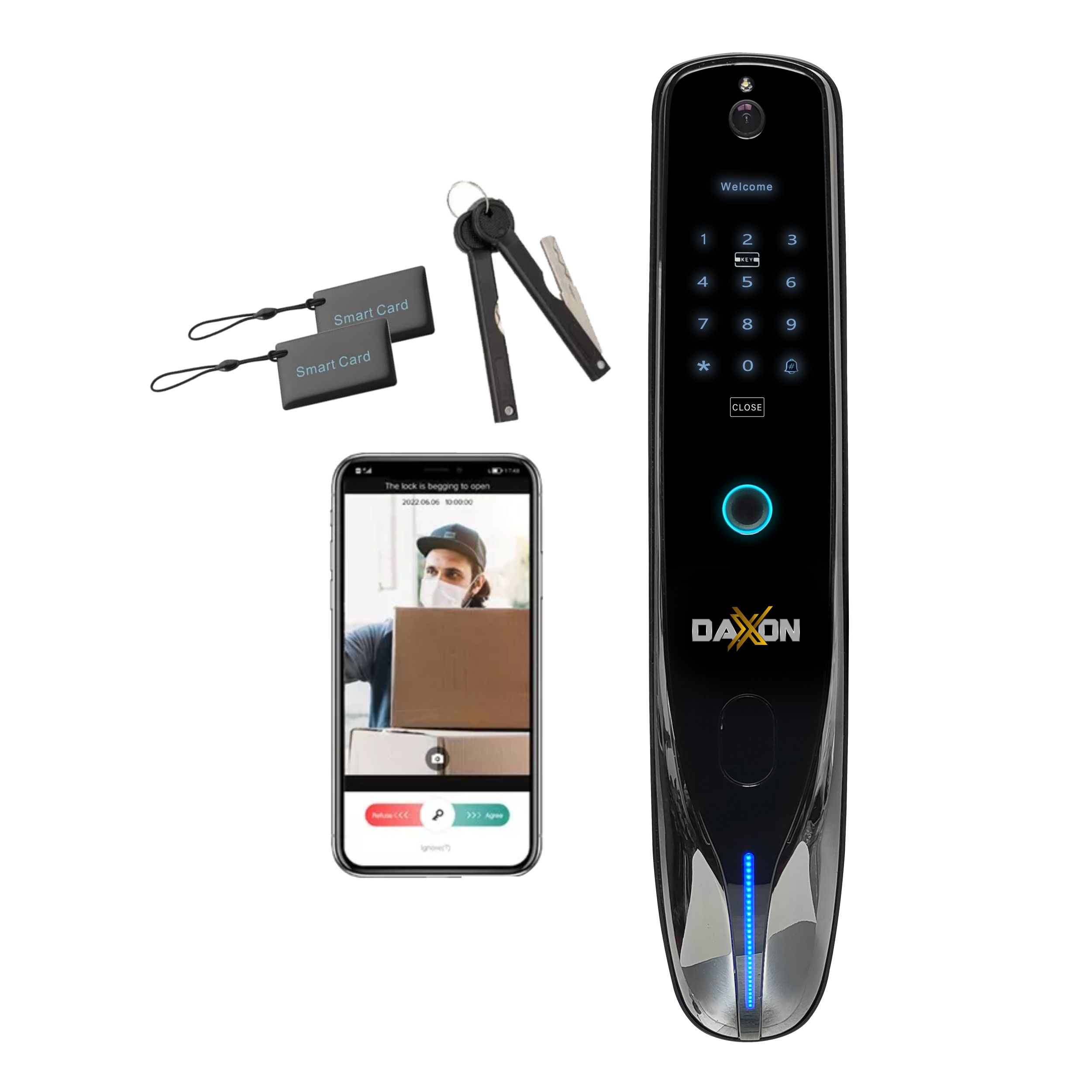 Foto 1 | Cerradura Inteligente Electrónica Daxxon DR-8 Plus Cam color Negro