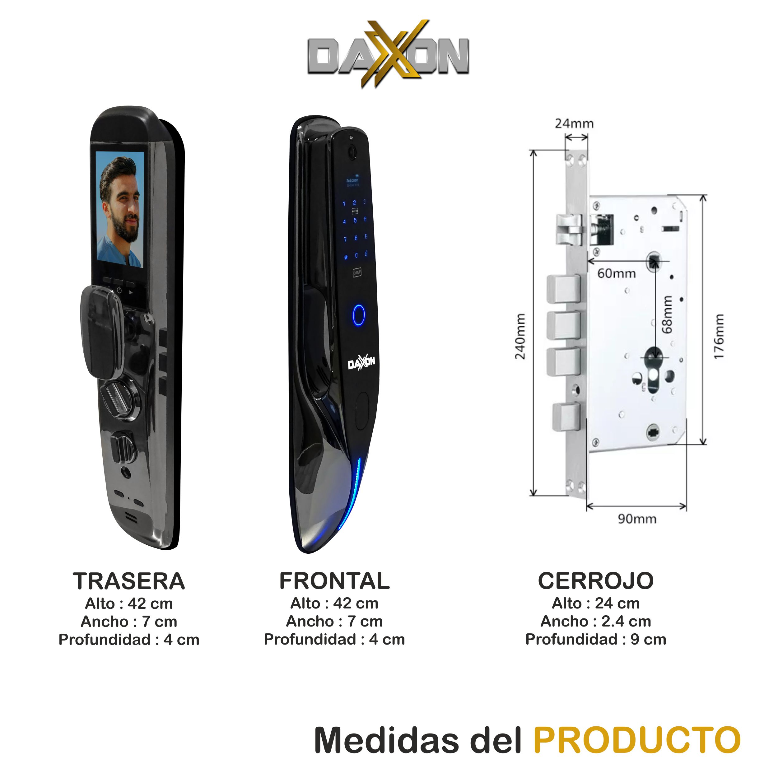 Foto 3 | Cerradura Inteligente Electrónica Daxxon DR-8 Plus Cam color Negro