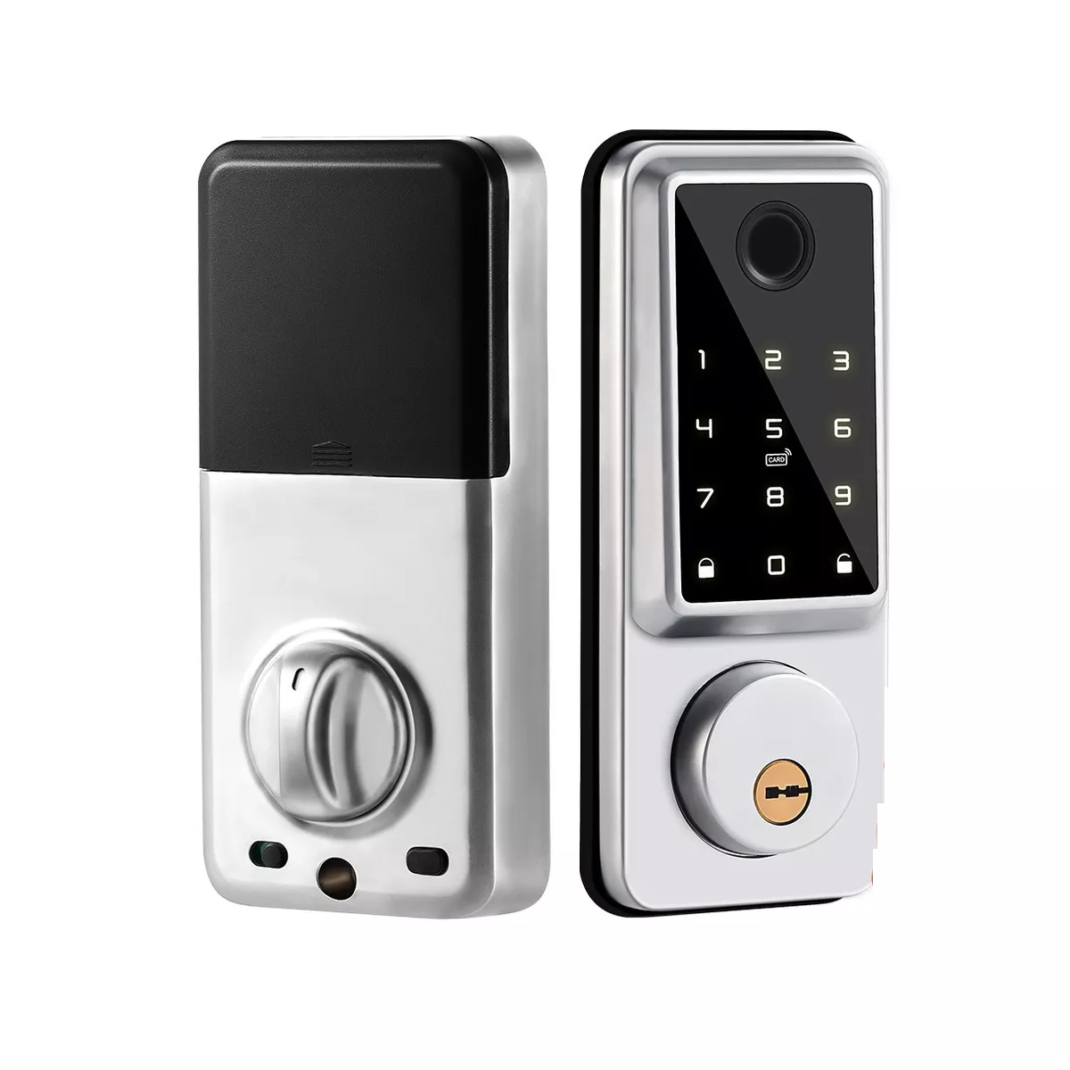 Cerradura Inteligente Electrónica Digital con Wifi Tuya App Eo Safe Imports Esi-8320 color Plata