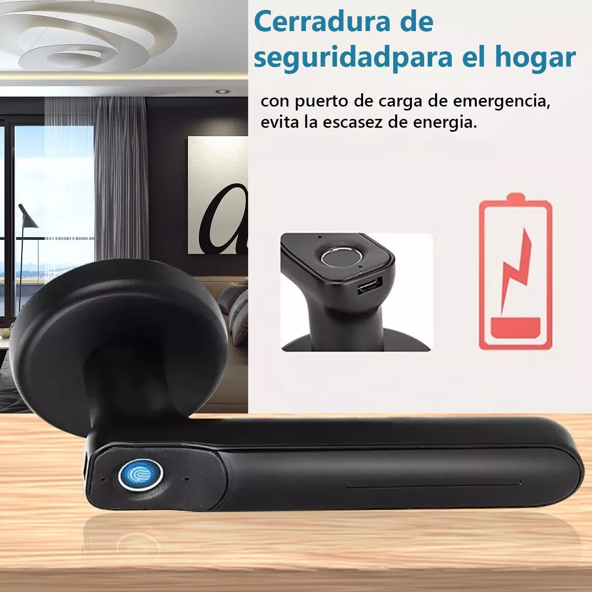 Foto 5 pulgar | Cerradura Electrónica Inteligentes de Huella con Manija Eo Safe Imports Esi-8943 Negro