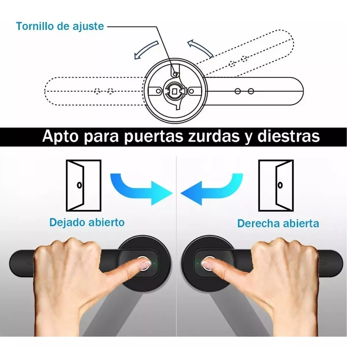 Foto 7 pulgar | Cerradura Electrónica Inteligentes de Huella con Manija Eo Safe Imports Esi-8943 Negro