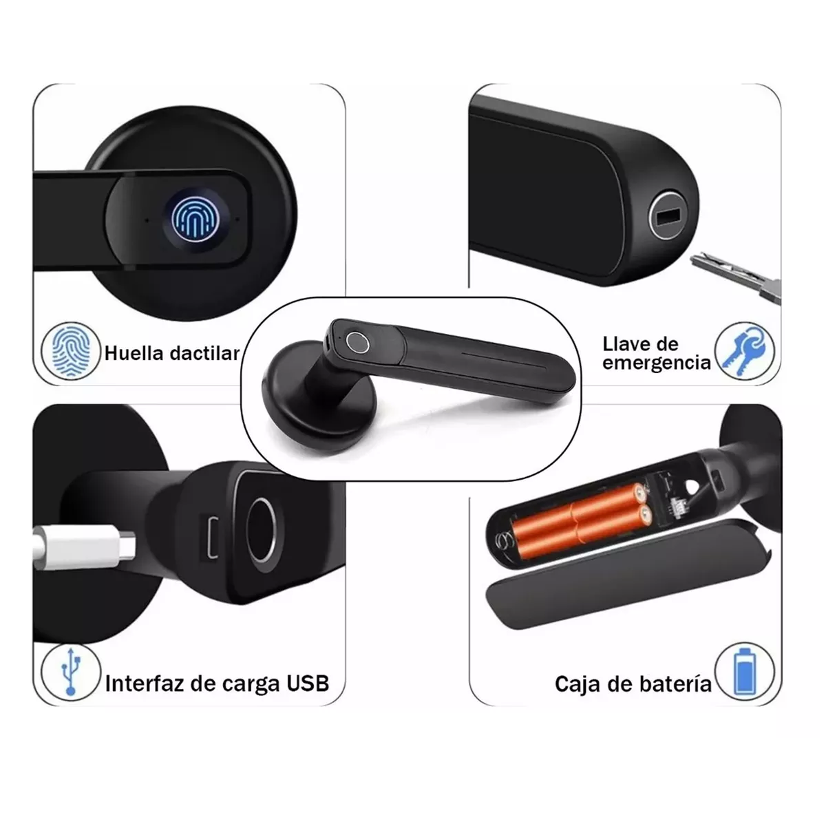 Foto 8 pulgar | Cerradura Electrónica Inteligentes de Huella con Manija Eo Safe Imports Esi-8943 Negro