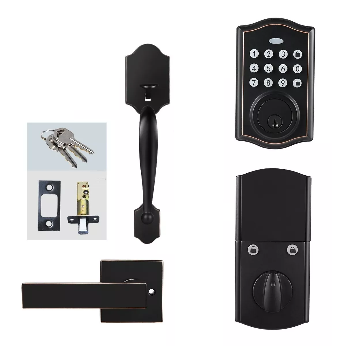 Foto 2 pulgar | Cerradura Inteligente de Seguridad de Entrada con Manija Eo Safe Imports Esi-9815 Negro