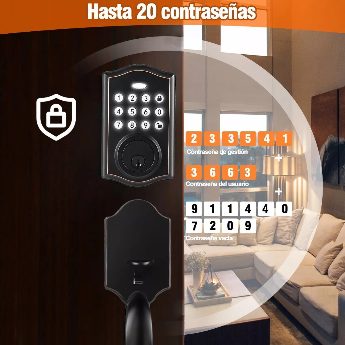 Foto 3 pulgar | Cerradura Inteligente de Seguridad de Entrada con Manija Eo Safe Imports Esi-9815 Negro