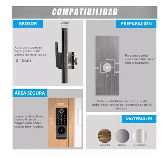 Foto 5 | Chapa Cerradura Inteligente Electrónica Exterior Impermeable T