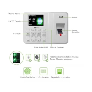 Foto 2 | Reloj Checador De Huella Digital Eo Safe Imports Esi-16139 Blanco