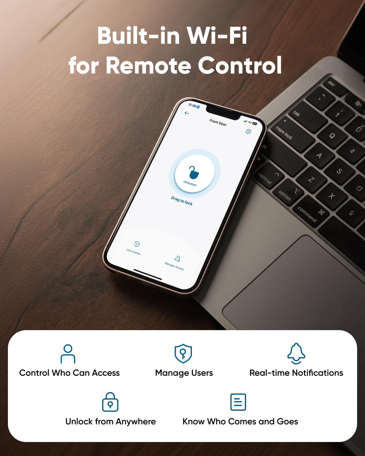 Foto 2 | Cerrojo Wifi Smart Lock Eufy Security C30 Con Entrada Sin Llave - Venta Internacional.