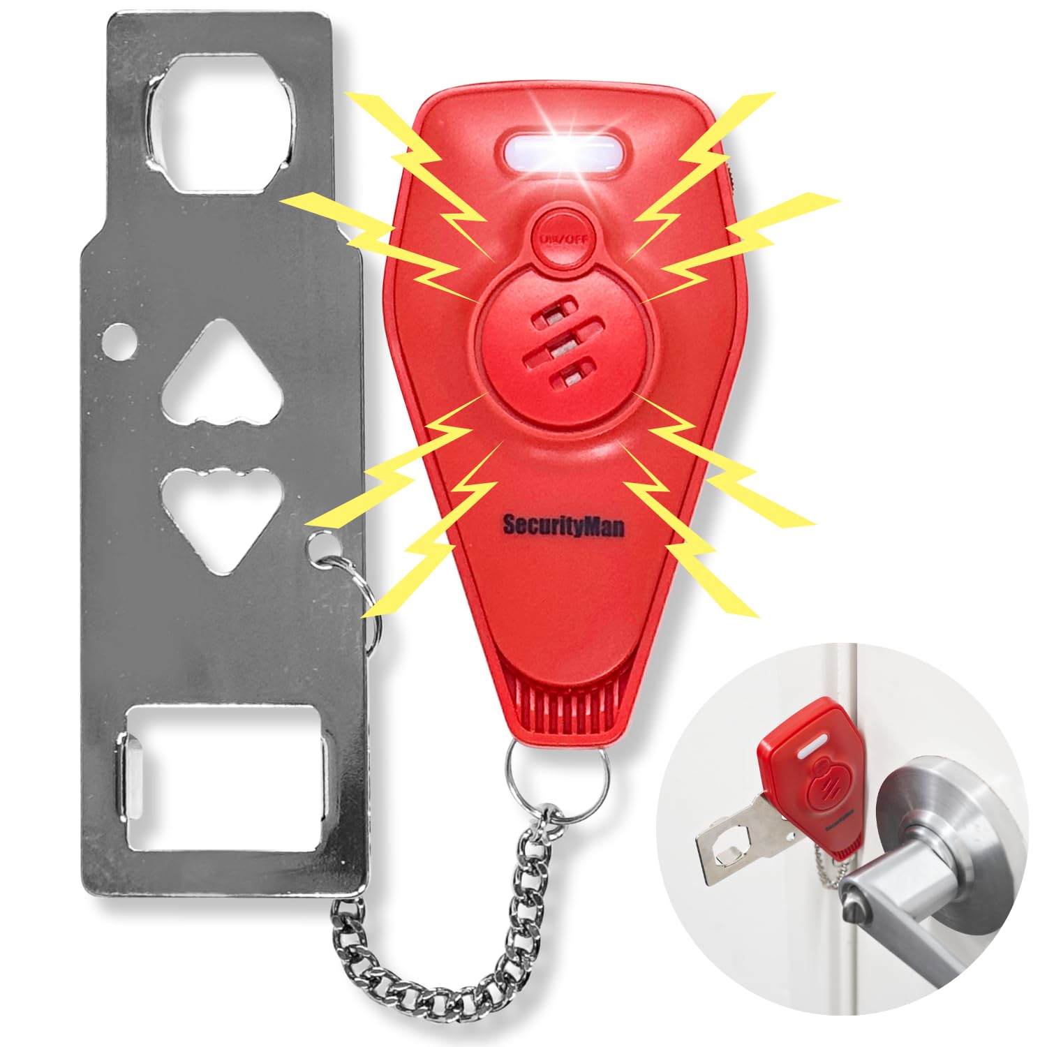 Cerradura De Puerta Portátil Securityman Smpalmlockr Con Alarma 130db - Venta Internacional.
