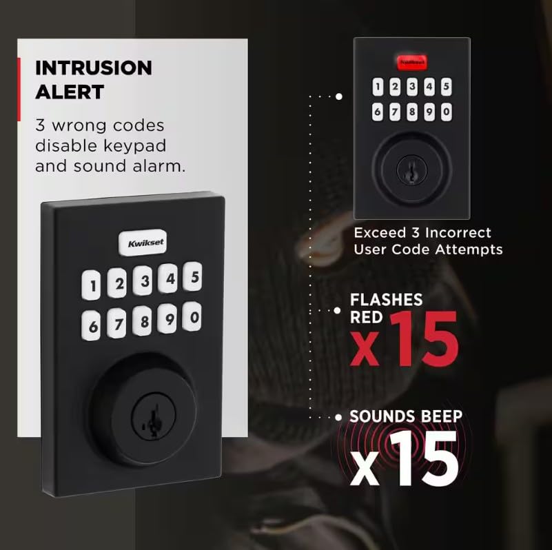 Foto 6 | Cerradura Electrónica Kwikset Powerbolt 250 Negra - Venta Internacional.