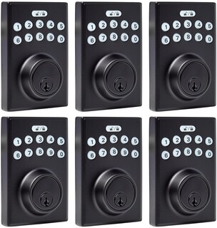 Foto 1 | Cerradura De Puerta Amazon Basics Con Teclado Electrónico Deadbolt, Paquete De 6 - Venta Internacional.