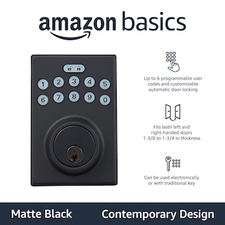 Foto 2 | Cerradura De Puerta Amazon Basics Con Teclado Electrónico Deadbolt, Paquete De 6 - Venta Internacional.