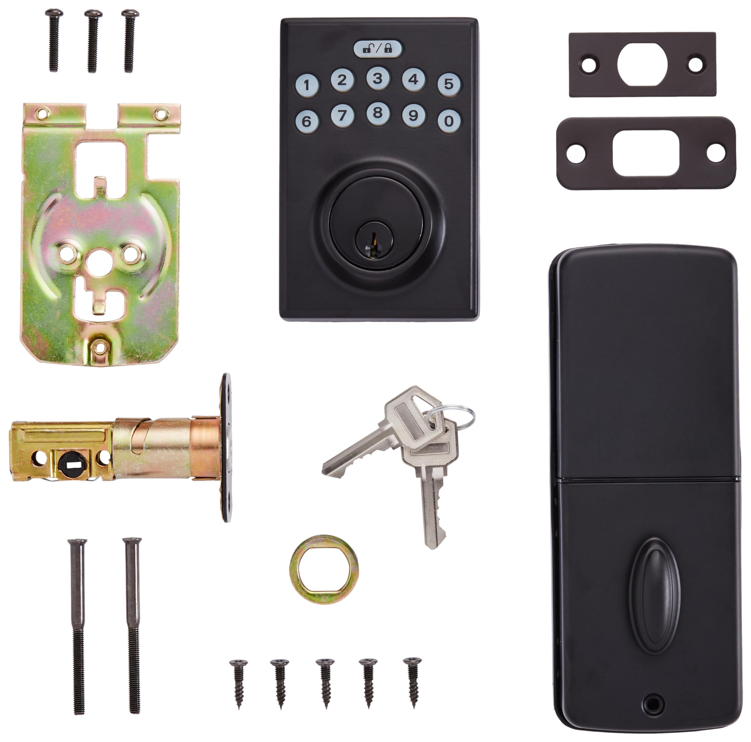 Foto 4 pulgar | Cerradura De Puerta Amazon Basics Con Teclado Electrónico Deadbolt, Paquete De 6 - Venta Internacional.