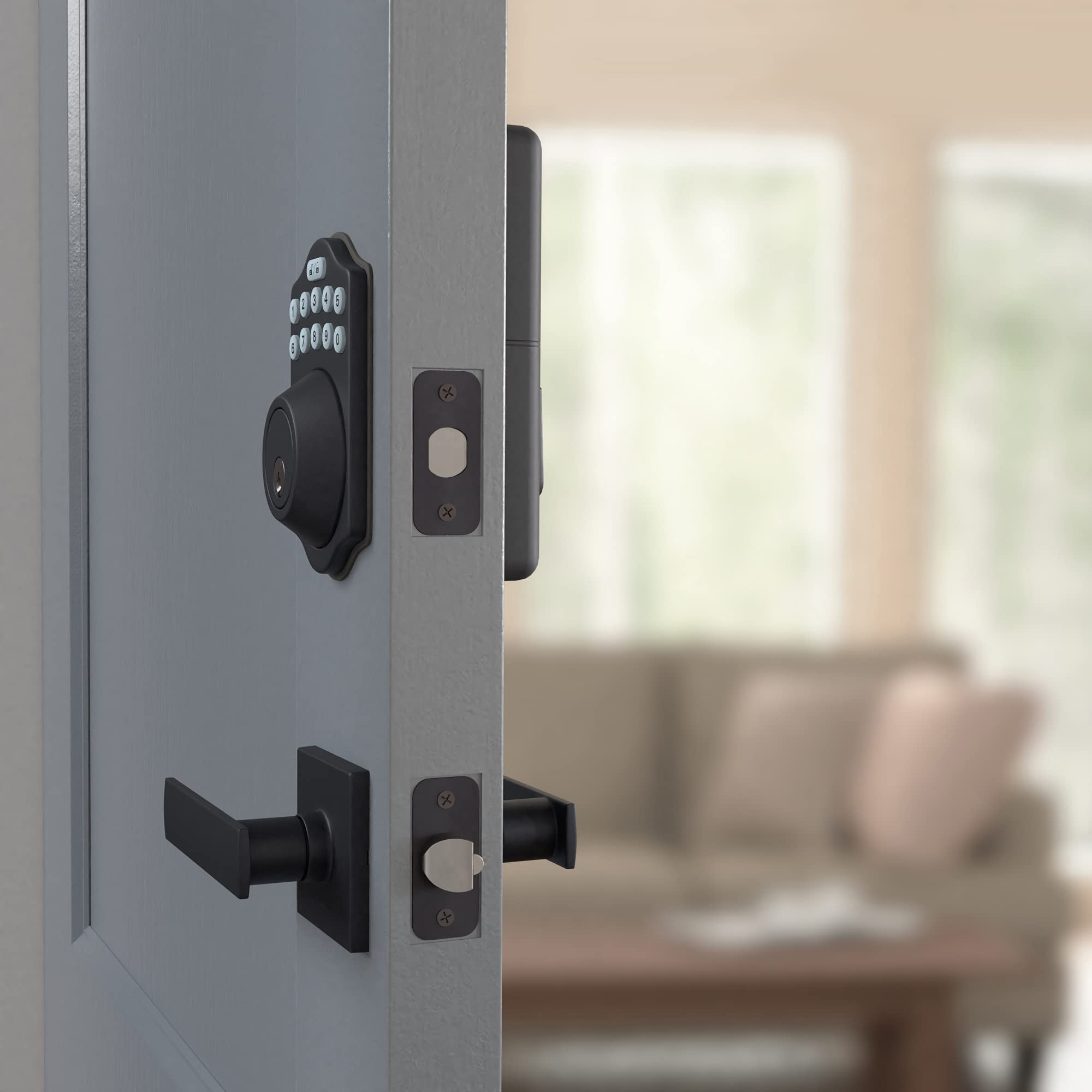 Foto 6 pulgar | Cerradura De Puerta Amazon Basics Con Teclado Electrónico Tradicional Deadbolt - Venta Internacional.