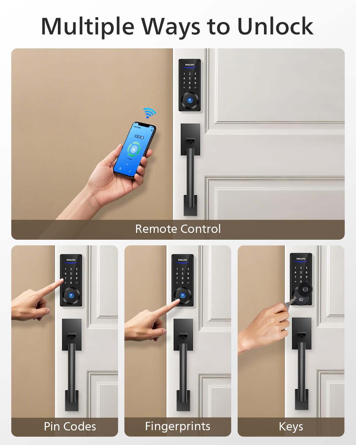 Foto 3 pulgar | Smart Lock Philips Wi-fi Con Asa, Teclado De Entrada Sin Llave - Venta Internacional.