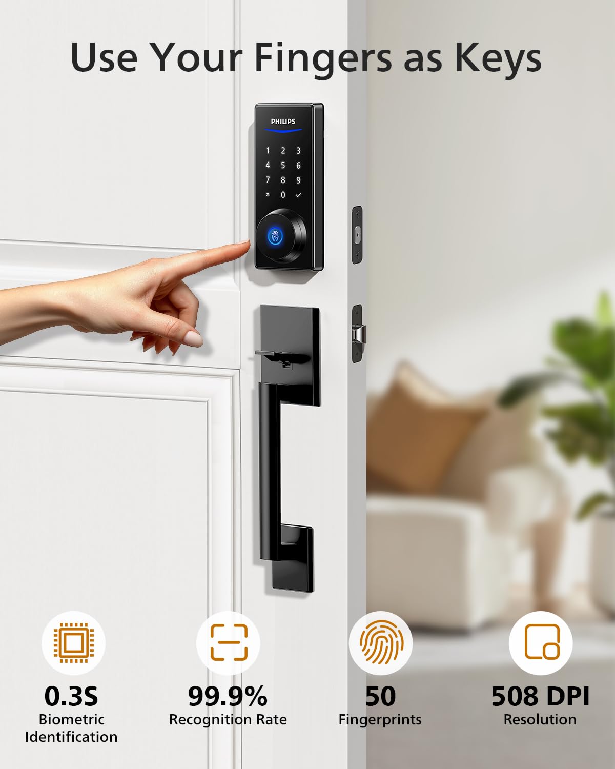 Foto 6 pulgar | Smart Lock Philips Wi-fi Con Asa, Teclado De Entrada Sin Llave - Venta Internacional.