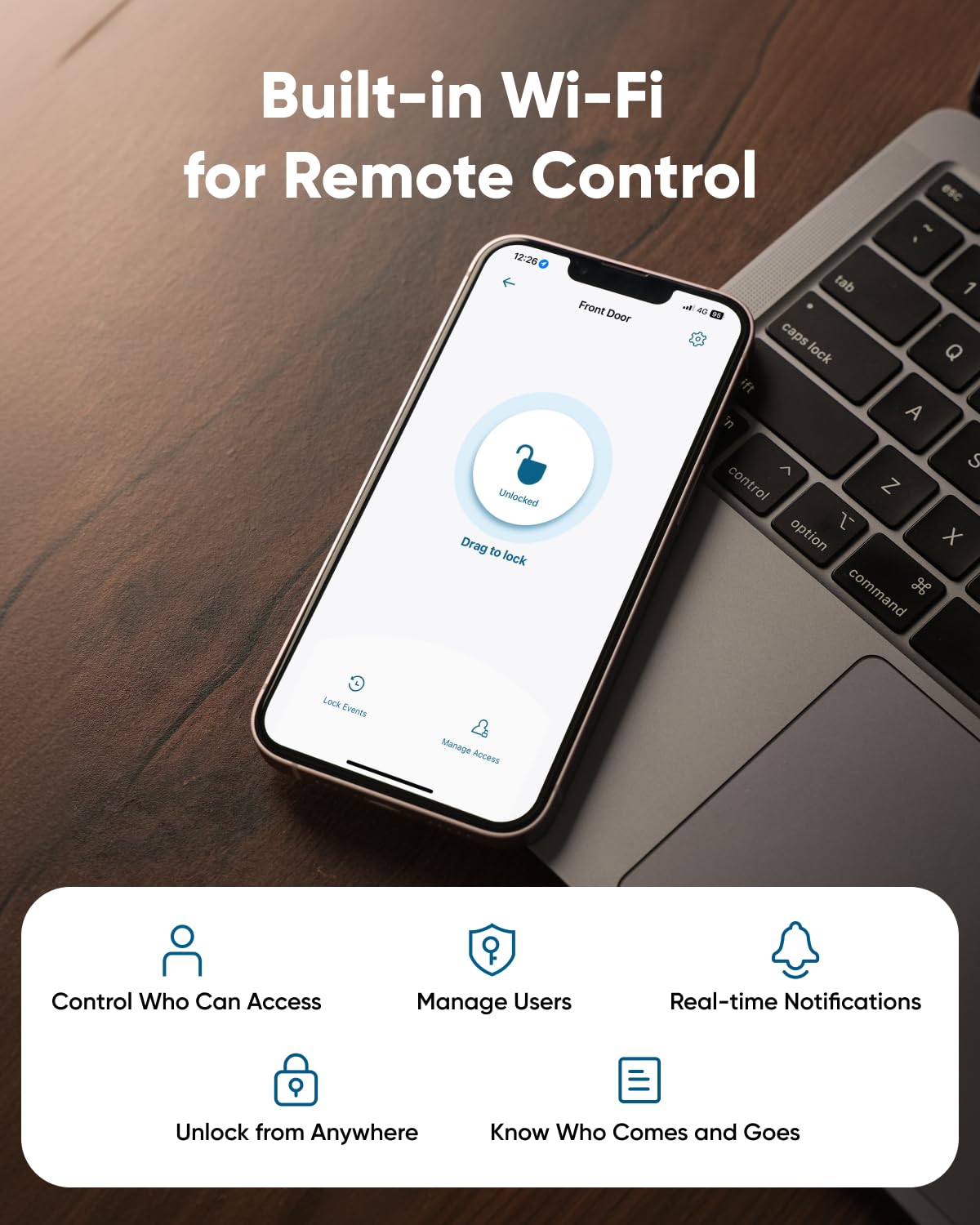 Foto 3 pulgar | Cerrojo Wifi Smart Lock Eufy Security C30 Con Entrada Sin Llave - Venta Internacional.
