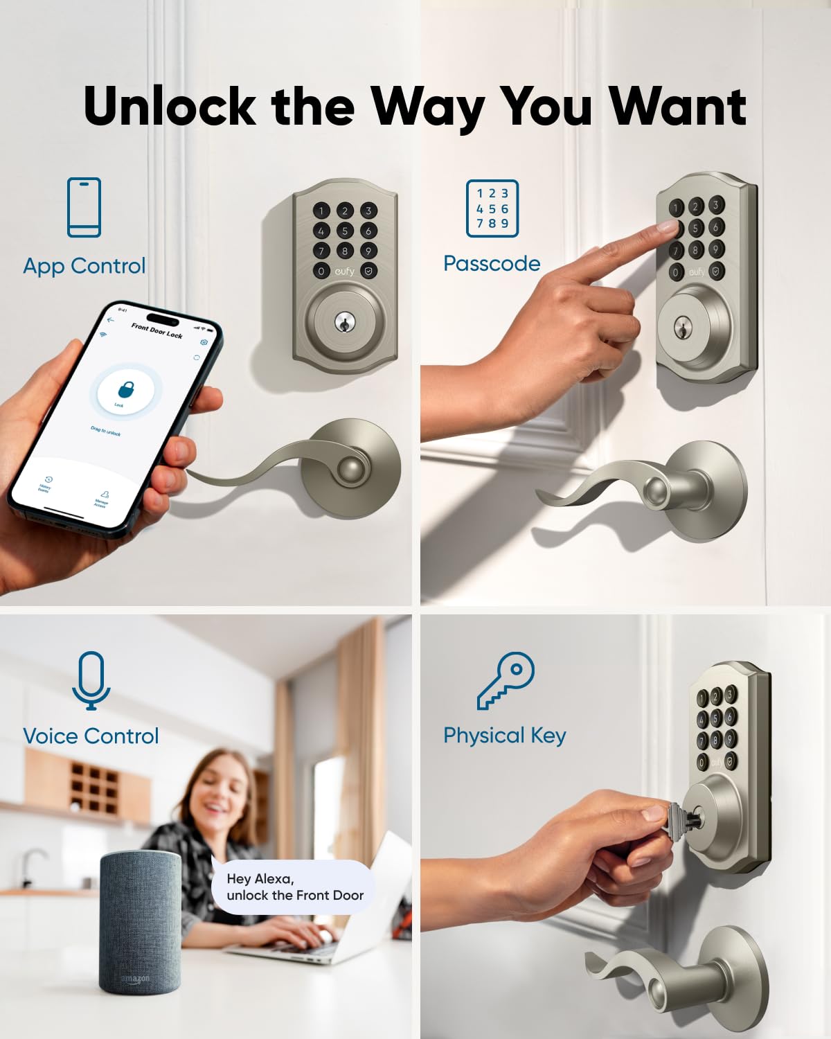 Foto 4 pulgar | Cerrojo Wifi Smart Lock Eufy Security C30 Con Entrada Sin Llave - Venta Internacional.