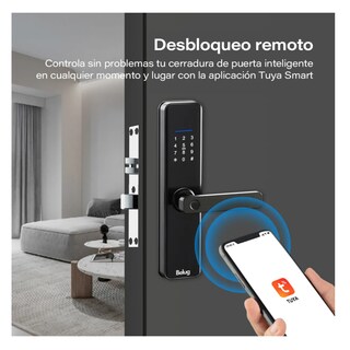 Foto 3 | Cerradura Electrónica Inteligente Alta Seguridad Digital App 5 Maneras Con Alarma Belug, Negro