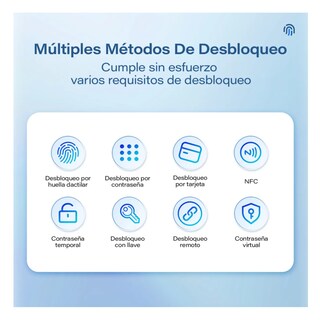 Foto 4 | Cerradura Electrónica Inteligente Alta Seguridad Digital App 5 Maneras Con Alarma Belug, Negro